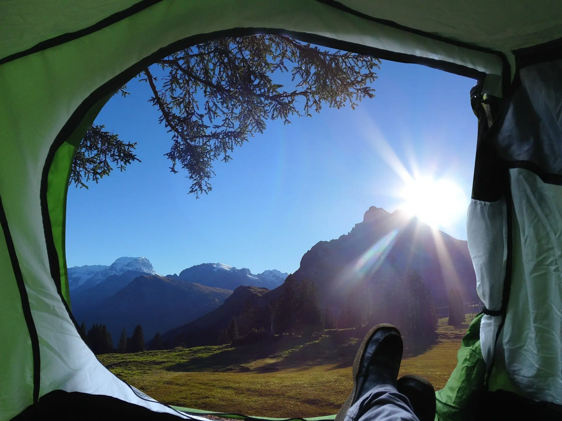 Camping view of sunrise